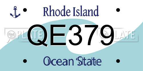 QE379 Rhode Island License Plate