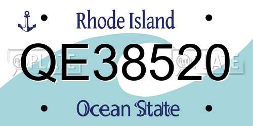 QE38520 Rhode Island License Plate