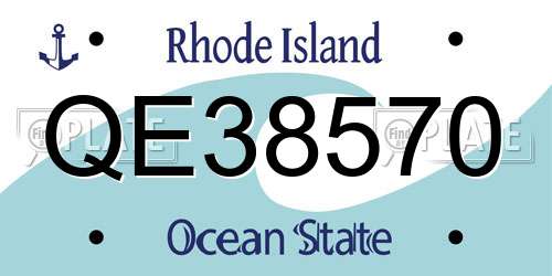 QE38570 Rhode Island License Plate