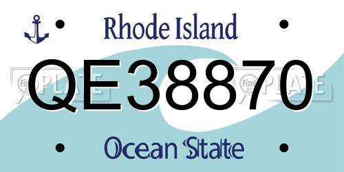 QE38870 Rhode Island License Plate