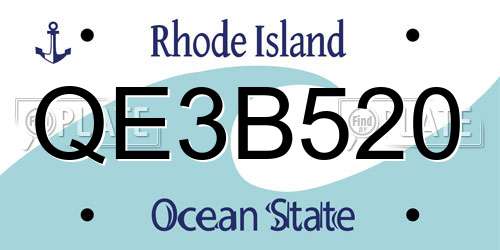 QE3B520 Rhode Island License Plate