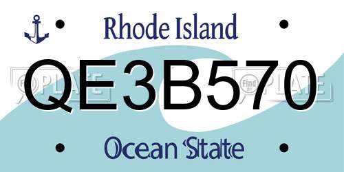 QE3B570 Rhode Island License Plate
