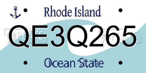 QE3Q265 Rhode Island License Plate