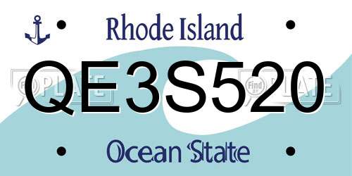 QE3S520 Rhode Island License Plate