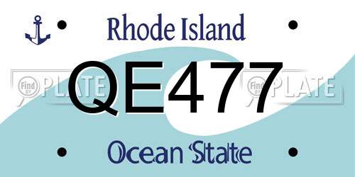 QE477 Rhode Island License Plate