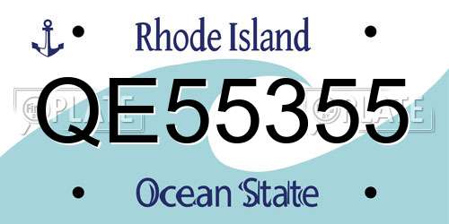 QE55355 Rhode Island License Plate