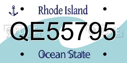 QE55795 Rhode Island License Plate