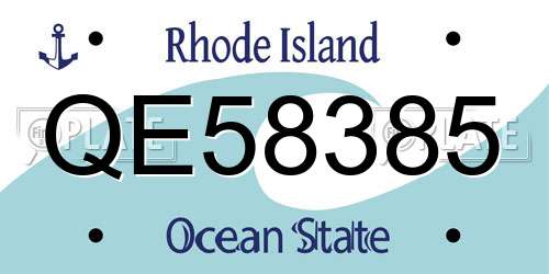QE58385 Rhode Island License Plate