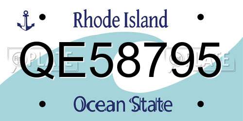 QE58795 Rhode Island License Plate