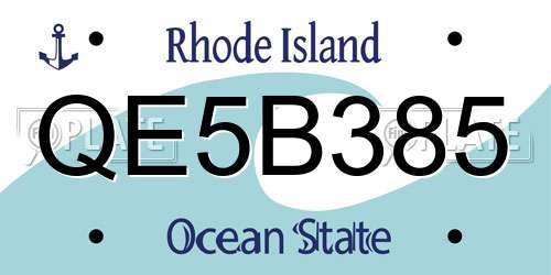 QE5B385 Rhode Island License Plate