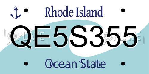 QE5S355 Rhode Island License Plate