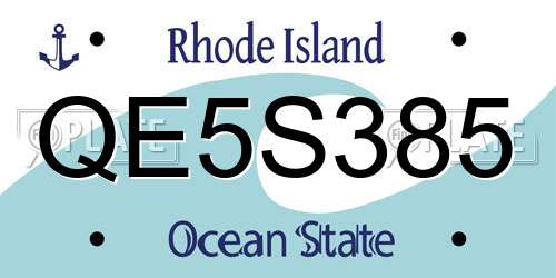 QE5S385 Rhode Island License Plate