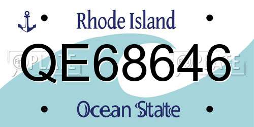 QE68646 Rhode Island License Plate