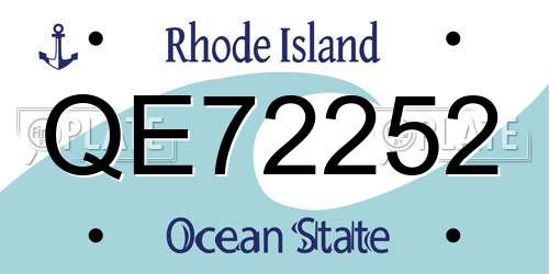 QE72252 Rhode Island License Plate