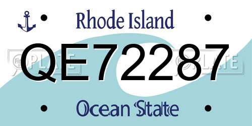 QE72287 Rhode Island License Plate