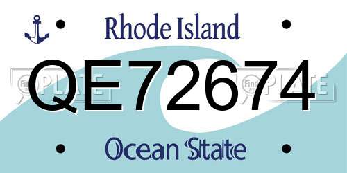 QE72674 Rhode Island License Plate