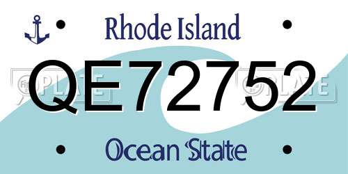 QE72752 Rhode Island License Plate