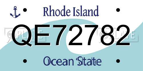 QE72782 Rhode Island License Plate