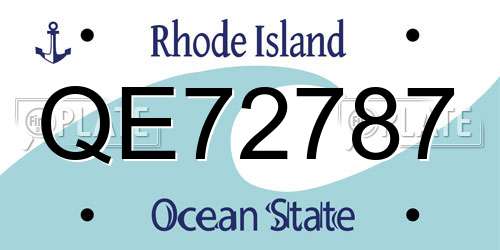 QE72787 Rhode Island License Plate