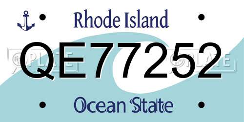 QE77252 Rhode Island License Plate