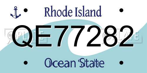 QE77282 Rhode Island License Plate