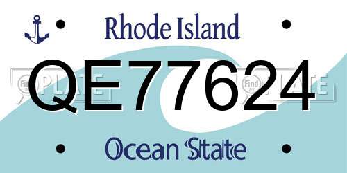 QE77624 Rhode Island License Plate