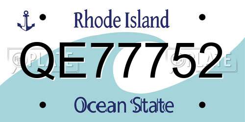 QE77752 Rhode Island License Plate