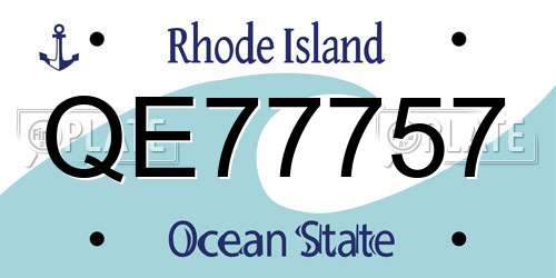 QE77757 Rhode Island License Plate