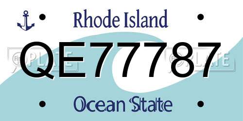 QE77787 Rhode Island License Plate