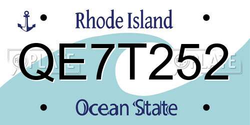 QE7T252 Rhode Island License Plate