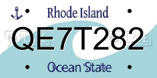 QE7T282 Rhode Island License Plate