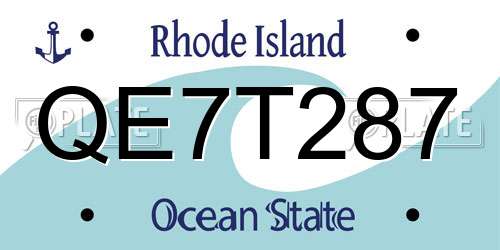 QE7T287 Rhode Island License Plate