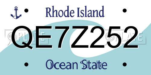 QE7Z252 Rhode Island License Plate