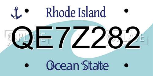 QE7Z282 Rhode Island License Plate