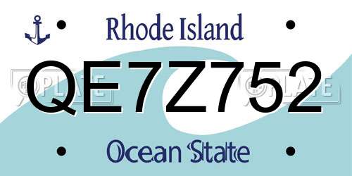 QE7Z752 Rhode Island License Plate