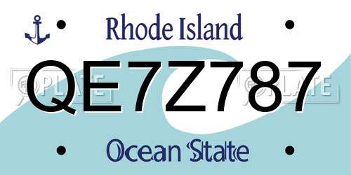 QE7Z787 Rhode Island License Plate