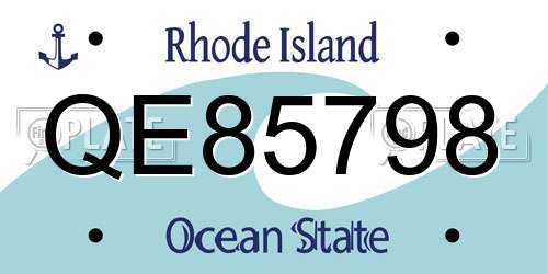 QE85798 Rhode Island License Plate