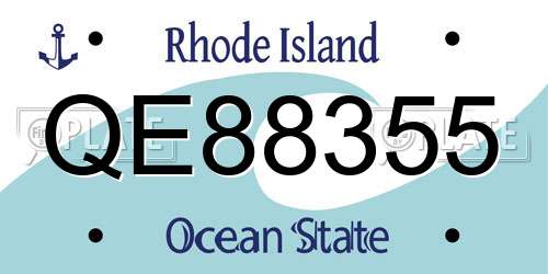 QE88355 Rhode Island License Plate
