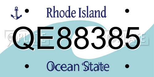 QE88385 Rhode Island License Plate