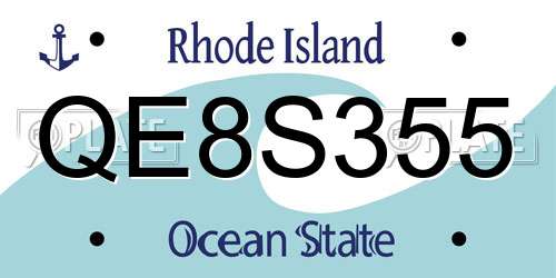 QE8S355 Rhode Island License Plate