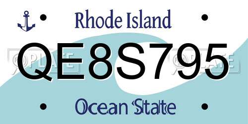 QE8S795 Rhode Island License Plate