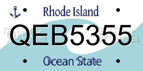 QEB5355 Rhode Island License Plate