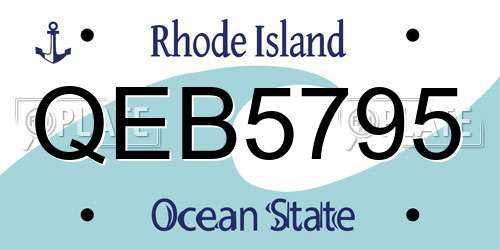 QEB5795 Rhode Island License Plate