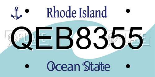 QEB8355 Rhode Island License Plate