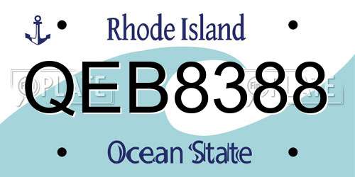 QEB8388 Rhode Island License Plate