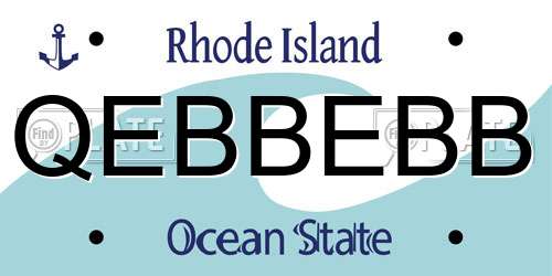 QEBBEBB Rhode Island License Plate
