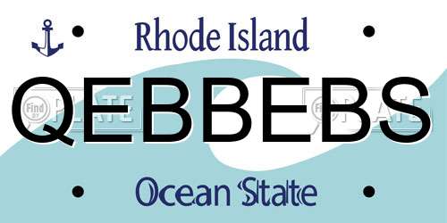 QEBBEBS Rhode Island License Plate