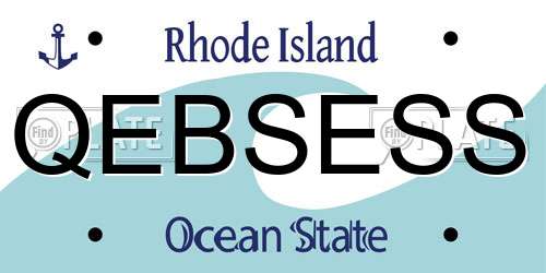 QEBSESS Rhode Island License Plate