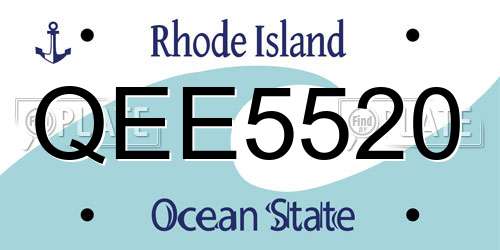 QEE5520 Rhode Island License Plate