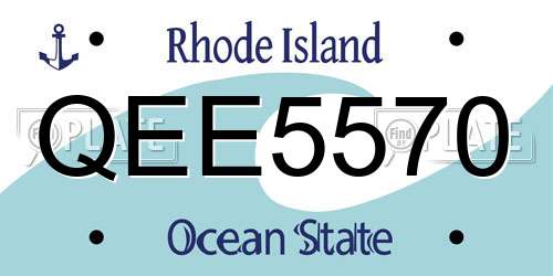 QEE5570 Rhode Island License Plate